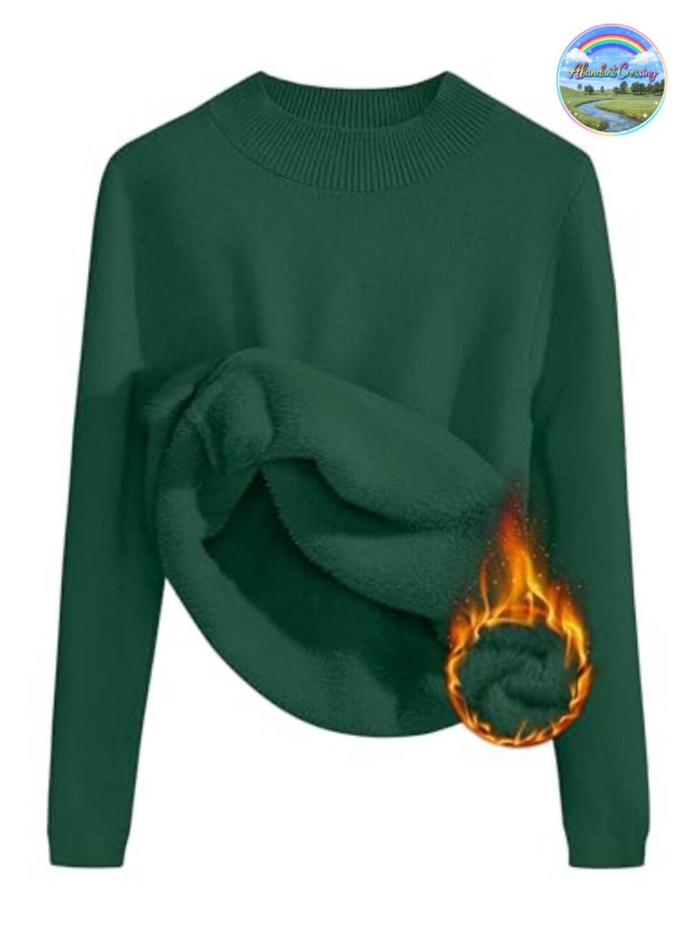 Fleece Sherpa Lined Turtleneck Sweater Pullover Winter